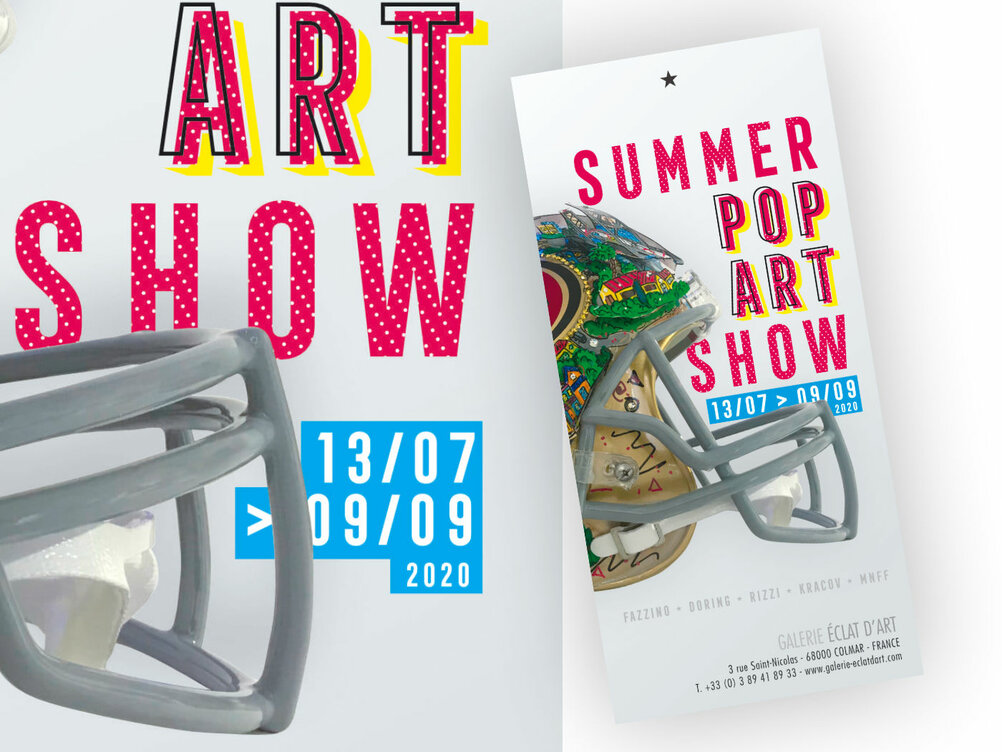 Détail de l’affiche + le flyer de l’expo « Summer Pop Art Show » 2020